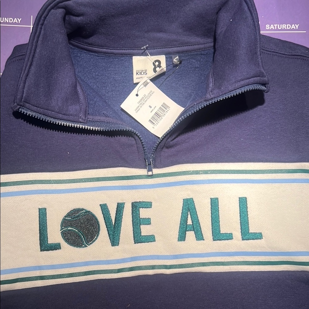 Navy Blue 'Love All' Kids Pullover